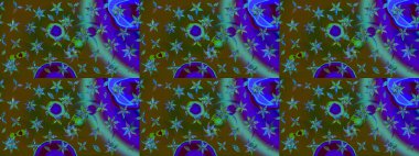 Küçük renkli çiçekler. Moda baskıları için zarif bir şablon. Küçük çiçekte güzel bir desen. Motley illüstrasyonu. Çiçekli bahar çiçekleri. Çizim.