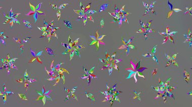 Güzel kumaş deseni. Düz Çiçek Elementleri Tasarımı. Raster illüstrasyonundaki çiçek desenli çizim. Renkli Bahar Teması çizim şablonu.