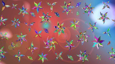 Kahverengi renkli çiçekler. Sevimli çiçek raster deseni. Düz Çiçek Elementleri Tasarımı. Renkli Yaz Teması çizim şablonu.