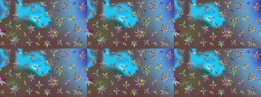 Mavi renkli çiçekler. Sketch Colour Spring Theme eskiz kalıbı. Düz Çiçek Elementleri Tasarımı. Sevimli çiçek raster deseni.