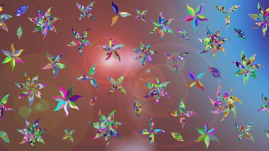 Kahverengi üzerine çiçekler. Suluboya, elle çizilmiş. Raster hisseleri. Taslak arkaplan deseni.