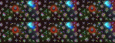 Raster illüstrasyonu. Gri renklerde. Gri renkli gri papatya deseni.