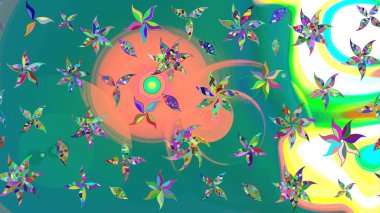 Raster Güzel kumaş deseni. Raster suluboya deseni, narin çiçekler, mavi çiçekler, tebrik kartı şablonu..