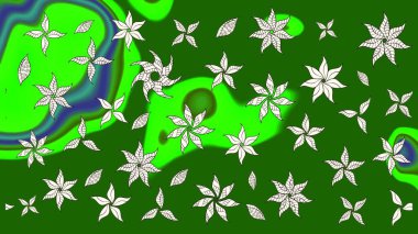 Millefleur 'lar. Oldukça eski bir besin torbası deseni, küçük yeşil renkte, çiçekler. Tekstil, kumaş, kapaklar, duvar kağıtları, baskı, paket, koleksiyon defteri, örgü, dekupaj için çiçek arkaplanı..