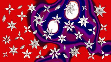 Vadinin çiçekleri kırmızı renklerde. Raster çiçek desenleri çiziyor..