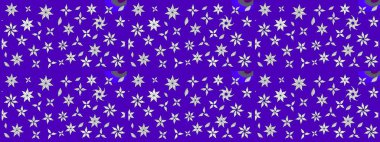 Çiçek ve yapraklı çiçek deseni. Küçük çiçekli şirin bir desen. Raster illüstrasyonu.