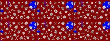 Suluboya stilinde kırmızı renkte. Raster illüstrasyonu. Küçük çiçekli bahar deseni çiz.