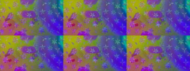 Mor renkli etnik çiçeklerle zarif bir eskiz şekli. Raster Çiçek İllüstrasyon Şirin Tekstil.