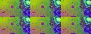 Raster illüstrasyonu. Renkli Bahar Teması eskiz kalıbı. Yeşil renkte zarif çiçek buketi suluboya. Düz Çiçek Elementleri Tasarımı.