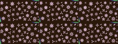 Raster illüstrasyonu. Kahverengi renklerde. Çiçekli güzel suluboya desen.