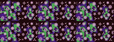 Desen, çizim, çiçek sınırı. Güzel, parlak, pürüzsüz kumaş, tuval. Kıvırcık, parlak örgü. Eski moda arka plan. Çiçek çelengi. Raster illüstrasyonu.