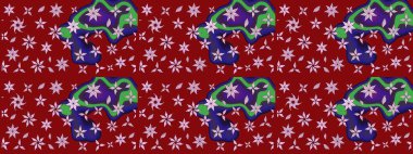 Raster düz çiçek çizim deseni. Kırmızı renkte çiçekler. Tasarım hediye paketi, tebrik kartları, posterler ve afiş tasarımı.