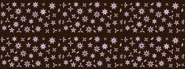 Kahverengi renklerde. Raster deseni. Soyut çiçek çizim kalıbı arka planı. Raster illüstrasyonu. Küçük çiçekte sevimli çiçek deseni var..