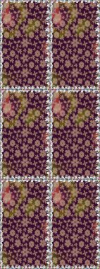 Kahverengi renkli çiçeklerle kusursuz çiçek deseni. Suluboya tarzında kahverengi renkte çiçekler.