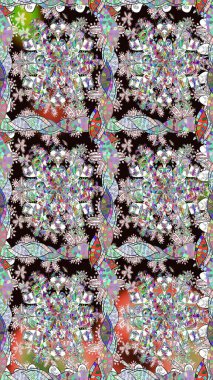 Tarafsız renklerde parlak çiçekli halı ile kusursuz desen.