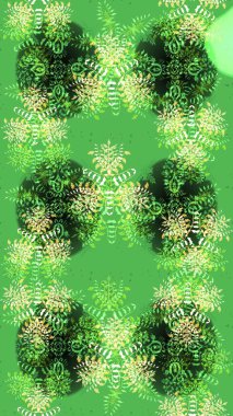 Basit bir kar tanesi. Soyut duvar kâğıdı, ambalaj dekorasyonu. Kışın sembolü, mutlu noeller, mutlu yeni yıl kutlaması Raster illüstrasyonu. Yeşil, nötr ve gri renkte şirin kar taneleri.