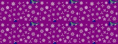 Raster - stok. Mor çiçekli eskiz deseni, suluboya çiçek deseni, sevimli çiçek, duvar kağıdı, kart veya kumaş için fayanslı.