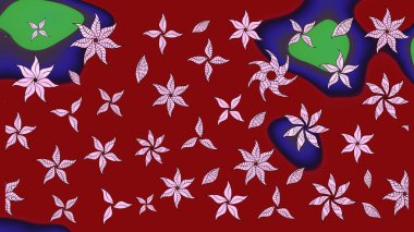 Modern, kırmızı raster arka plan duvar kağıdı çizimi, klasik çizgili desenli desenli çiçekler, çiçekli süsler. Çiçekli el çizimi çizimi deseni.