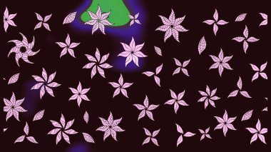 Kahverengi renkli çiçekler. Hediye ambalaj kağıdı, tebrik kartları, posterler ve pankart tasarımı. Raster düz çiçek çizim deseni.