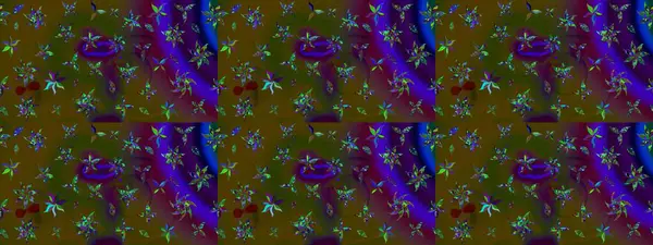 Renkli grunge, soyut arkaplanı colokahverengi çiçeklerle süslüyor. Parmak izi, kumaş, duvar kâğıdı, tekstil için raster dokusu. Nakış desenli çiçek deseni..