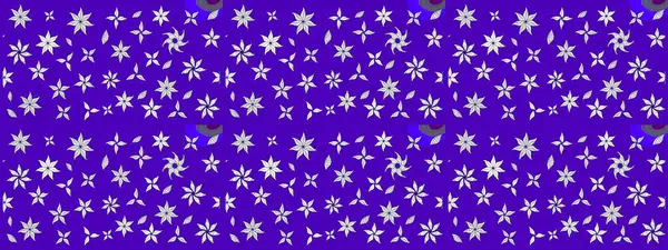 Çiçek ve yapraklı çiçek deseni. Küçük çiçekli şirin bir desen. Raster illüstrasyonu.