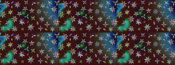 Çiçekli karalama şeklinde Raster çiçek deseni. Yumuşak, yaz çiçekli arka plan. Kahverengi renkte çiçekler.