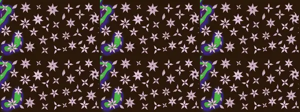 Renkli Bahar Teması eskiz kalıbı. Düz Çiçek Elementleri Tasarımı. Kahverengi renkli çiçekler. Raster illüstrasyonunda çiçek deseni çizimi.