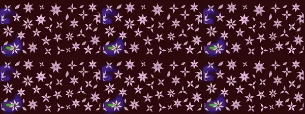 Raster illüstrasyonu. Kahverengi renkli çiçekler. Robot resim. Şirin çiçek elementleri..