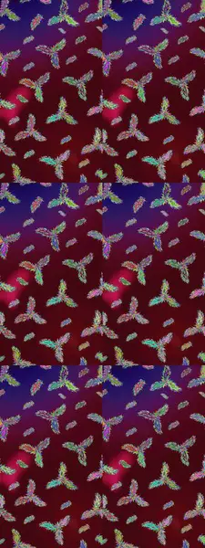 Kahverengi, mor ve mavi kar taneleri. Raster illüstrasyonu. Noel ve yeni yıl moda baskıları için tatil tasarımı. Kar tanelerinin soyut arkaplanlı Noel deseni.