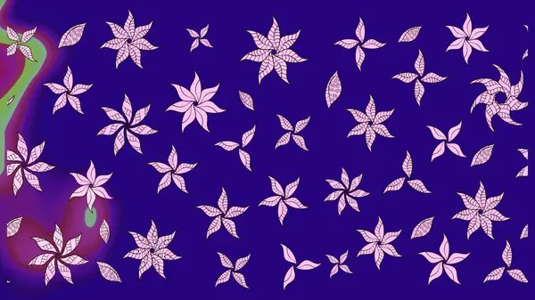 Motley illüstrasyonu. Çiçekli yaz çiçekleri. Robot resim. Moda baskıları için zarif bir şablon. Küçük renkli çiçekler. Küçük çiçekte şirin desenler.