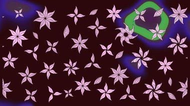 Sevimli çiçek raster deseni. Sketch Colour Spring Theme eskiz kalıbı. Düz Çiçek Elementleri Tasarımı. Kahverengi renkte çiçekler.