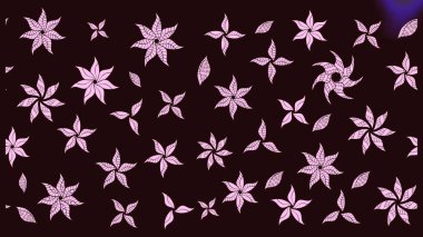 Vadinin çiçekleri kahverengi renklerde. Çiçeksel çizim kalıbının çizimi.