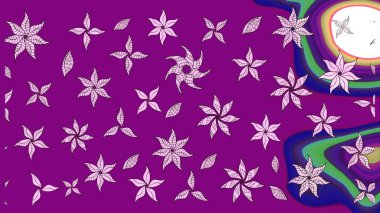 Çiçekli karalama şeklinde Raster çiçek deseni. Mor renkli çiçekler. Nazik, sevimli çiçek arkaplanı..
