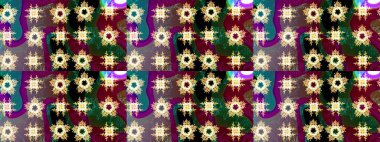 Renkli elementlerle Raster ilginç desen.