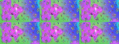 Arkaplan dokusu, duvar kağıdı, mor renkli çiçek teması. Soyut etnik raster çizim kalıbı. Kabile sanatı boho baskısı, klasik çiçek arkaplanı.