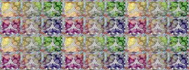 Raster Illustrasyon 'da moda olmayan çiçek deseni. Güzel kumaş deseni. Düz Çiçek Elementleri Tasarımı. Renkli Yaz Temalı Kusursuz Arkaplan.