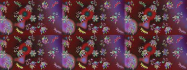 Güzel dekorasyon. İllüstrasyon kar tanesi. Kışın sembolü. Kahverengi, mor ve kırmızı renklerde izole suluboya kar taneleri.