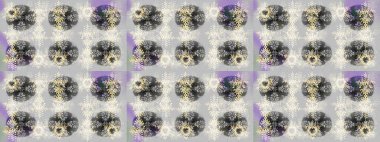 Düz kar karalama ikonları, yılbaşı afişi için kar taneleri silueti, kartlar. Yeni yıl kar tanesi. Tarafsız, gri ve bej renkler üzerine şirin soyut kar taneleri raster tasarımı.