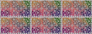 Raster. Gri renkli güzel çiçeklerle kusursuz desen, suluboya çiçek deseni, duvar kağıdı, kart veya kumaş için fayanslı..