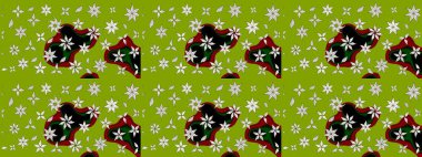 Yeşil renkte güzel çiçekler, suluboya desenli, duvar kağıdı, kart ya da kumaş için fayanslı eskizler. Raster..