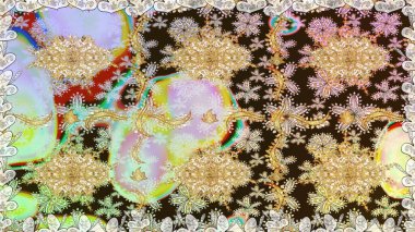 Klasik klasik klasik arka plan. Kusursuz klasik raster altın desenli. Geleneksel oryantasyon süsü. Altın elementlerle nötr renklerde altın desen.