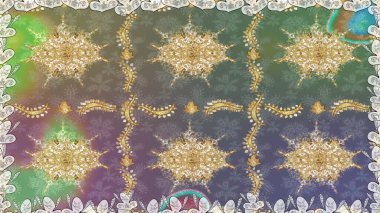 Gri renklerde, altın elementlerle kusursuz desen. Geleneksel oryantasyon süsü. Klasik klasik klasik arka plan. Kusursuz klasik raster altın desenli.