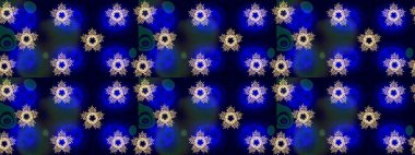 Raster illüstrasyonu. Arkaplanda soyut kar taneleri olan düz tasarım. Kar tanesi süsleme deseni. Kar taneleri deseni. Kar taneleri arkaplanı.