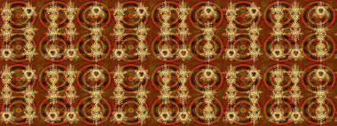 Raster illüstrasyonu. Klasik tropikal doğal elementlerin suluboya seti. Egzotik çiçekler, botanik parlak klasik doğa kahverengi, turuncu ve sarı renkler.