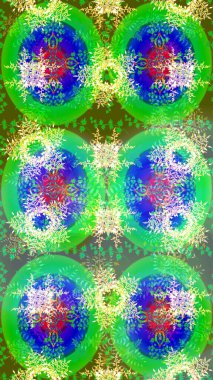 Kar taneleri koleksiyonu. Raster yeşili, mavi ve nötr kar tanelerinden izole edilmiş. Raster illüstrasyonu. Güzel kış süsleri..