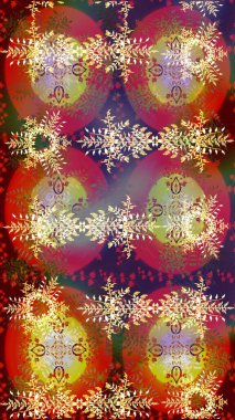 Raster Noel soyut renkli arka plan ve düşen kar tanesi. Noel süslemeleri ve Noel süslemeleri.