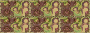 Kahverengi renklerde bahar çiçekleri. Çiçekli karalama şeklinde Raster çiçek deseni. Raster illüstrasyonu.