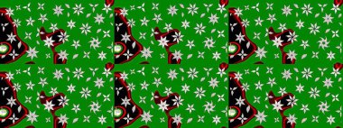 Çiçek desenli raster, yeşil çizgi grafik desenli soyut raster arkaplan. Modern stil dokusu.