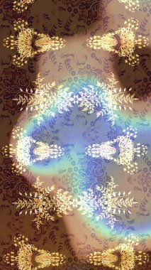 Sevimli çiçek raster deseni. Modaya uygun kumaş deseni. Düz Çiçek Elementleri Tasarımı. Renkli Yaz Teması çizim şablonu.