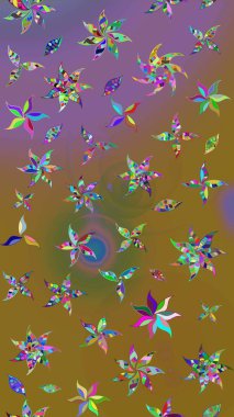 Kahverengi çiçekli eskiz deseni, suluboya çiçek deseni, sevimli çiçek, duvar kağıdı, kart veya kumaş için fayanslı. Raster - stok.